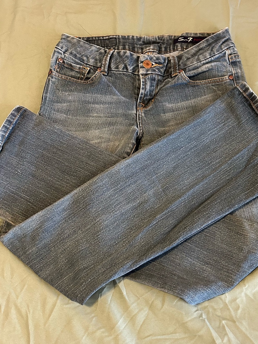 Seven7 Medium Blue Straight-Leg Jeans